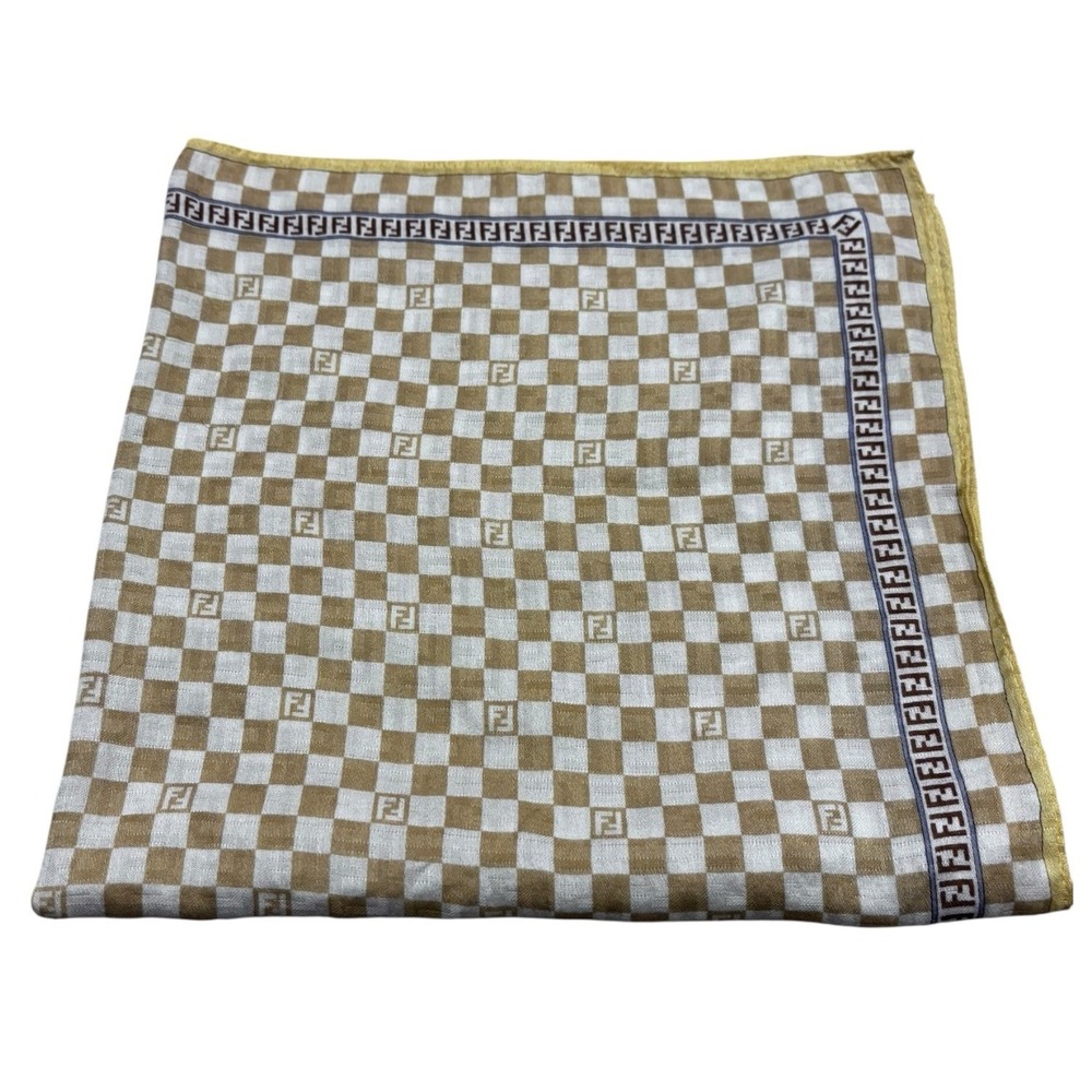 Vintage FENDI Zucca Scarf monogram Silk FF 19 Inch Square